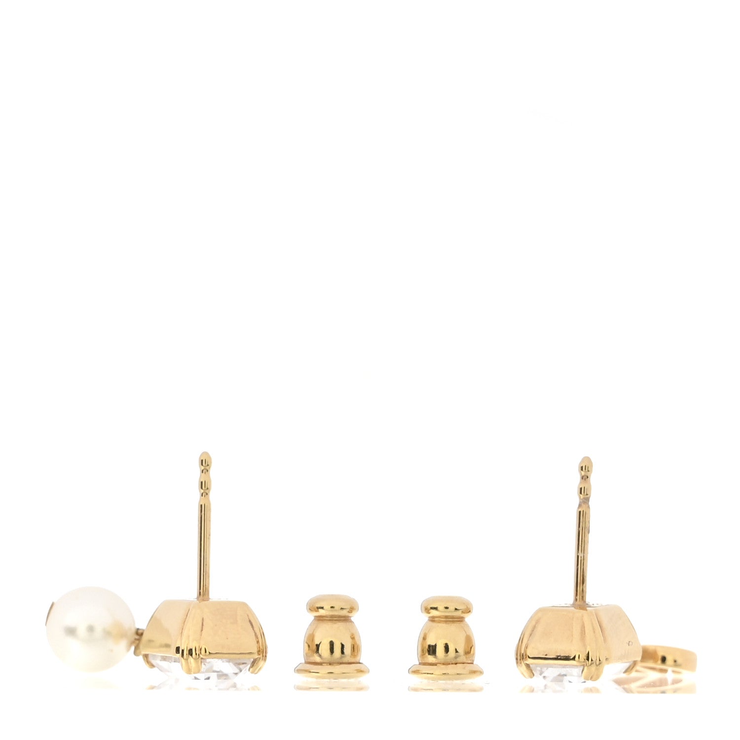 Christian Dior Pearl Crystal Petit CD Earrings Gold 3 of 4