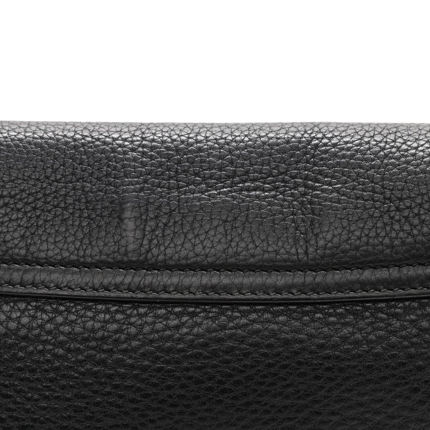 Pebbled Calfskin Medium Soho Flap Crossbody Black