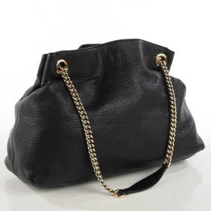 Gucci Pebbled Calfskin Medium Soho Chain Shoulder Bag Black 3 of 8