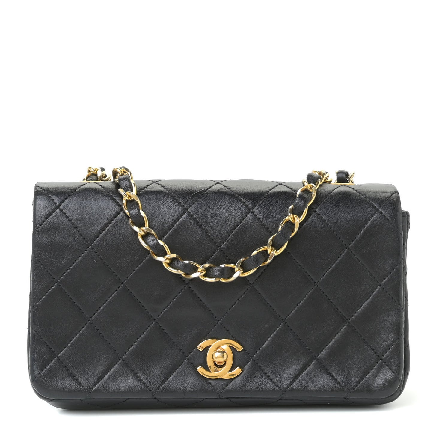 Lambskin Quilted Mini Flap Black