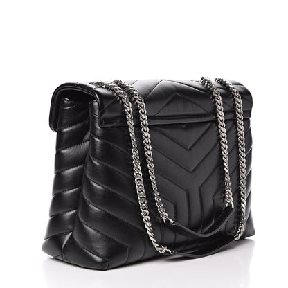 Saint Laurent Calfskin Y Quilted Monogram Medium Loulou Chain Satchel Black 3 of 11