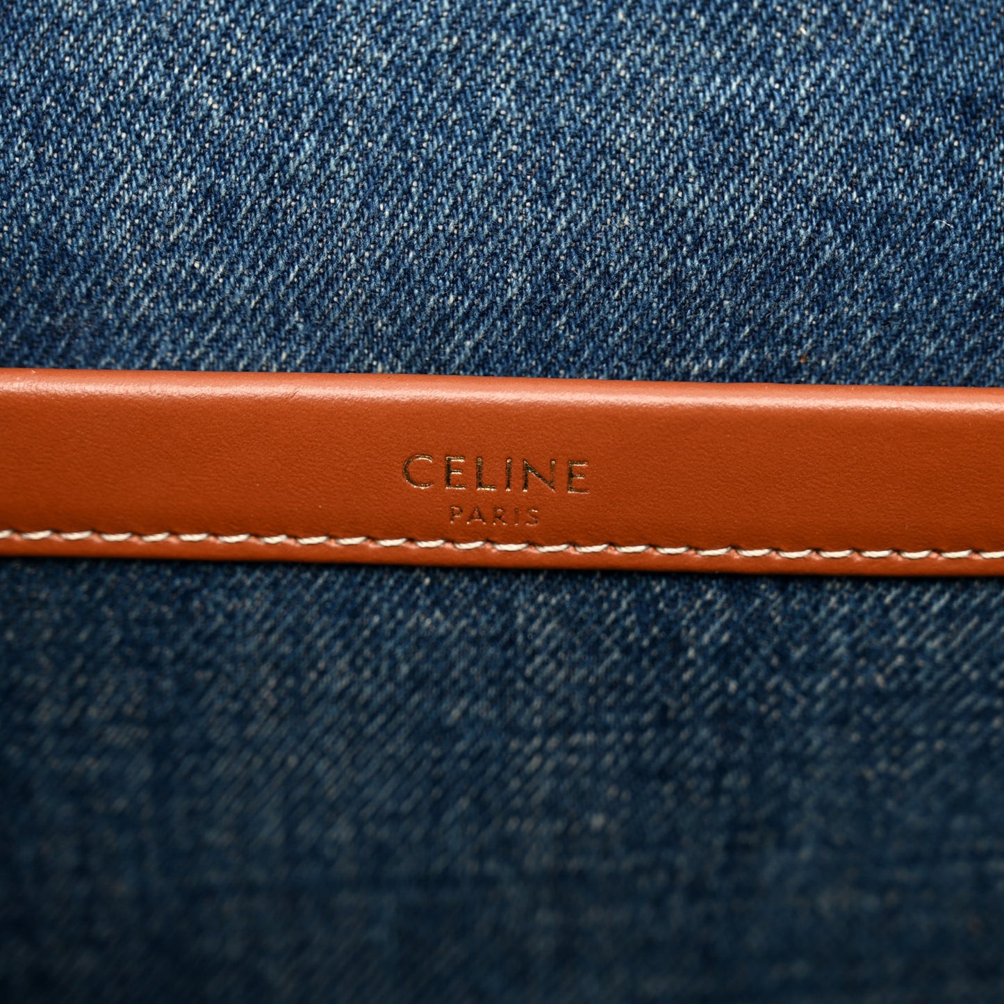 Denim Large Thais Cabas Navy Tan