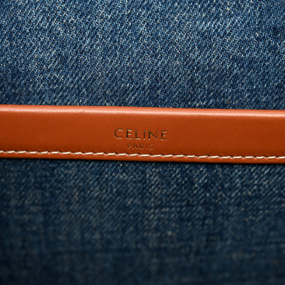 Celine Denim Large Thais Cabas Navy Tan 6 of 9