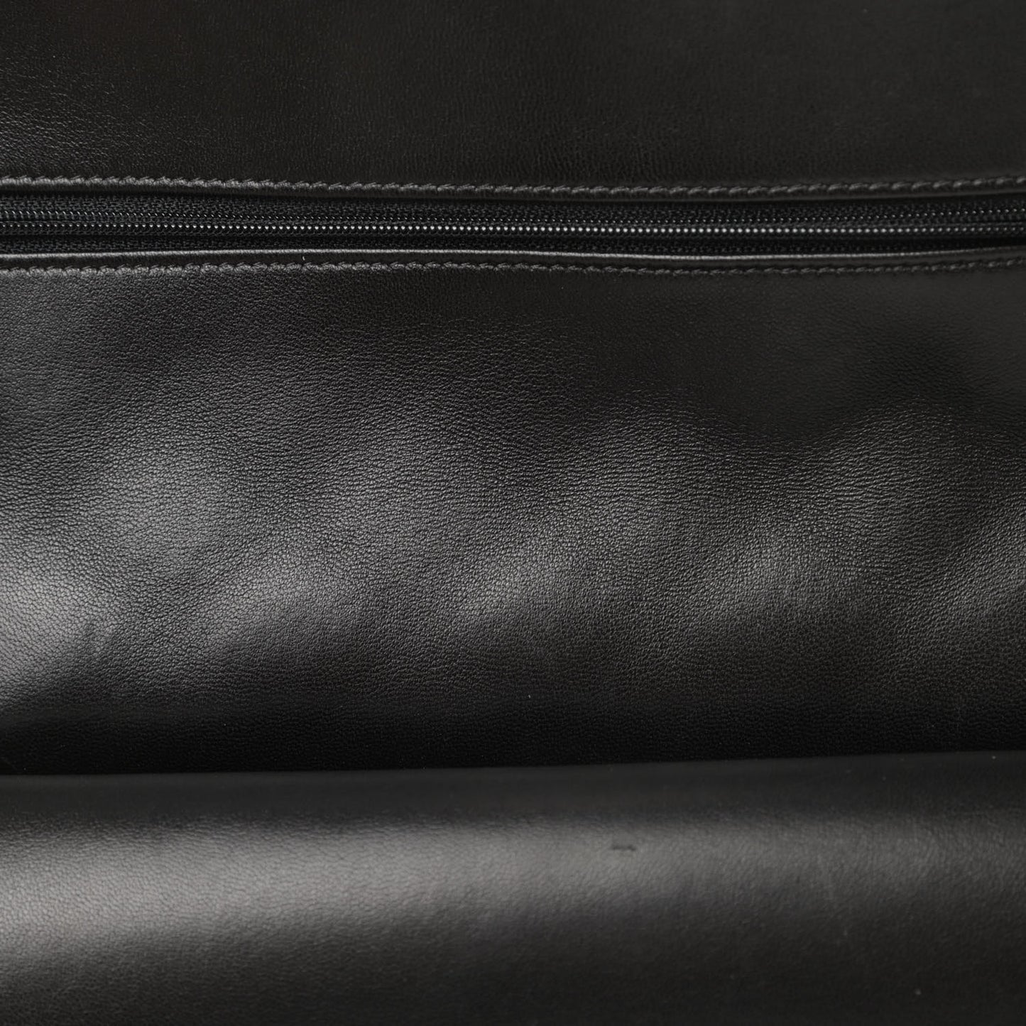 Patent Quilted Jumbo Double Flap Black