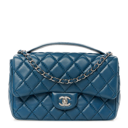 Chanel Lambskin Quilted Medium Easy Carry Flap Blue 1 of 12