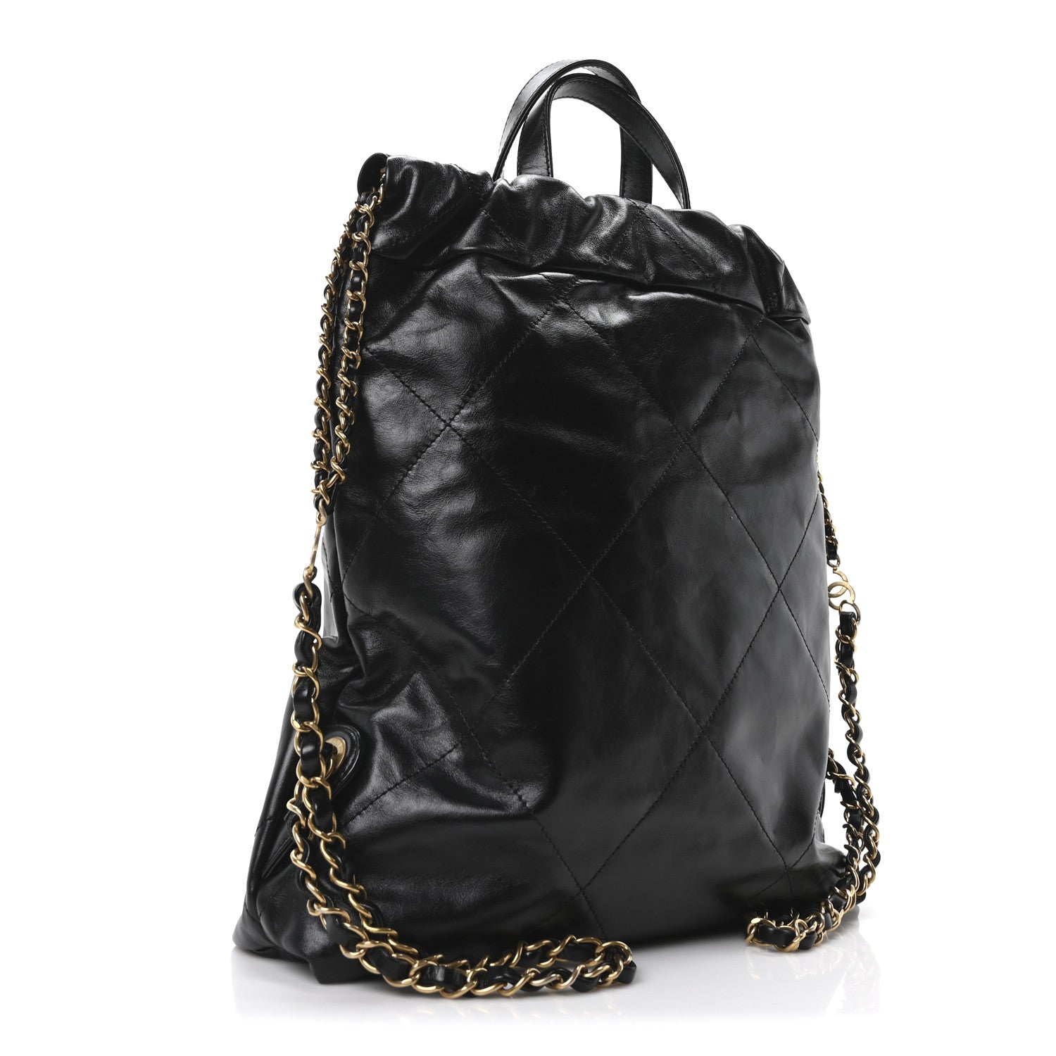 Chanel Shiny Calfskin Quilted Chanel 22 Backpack Black 3 of 10