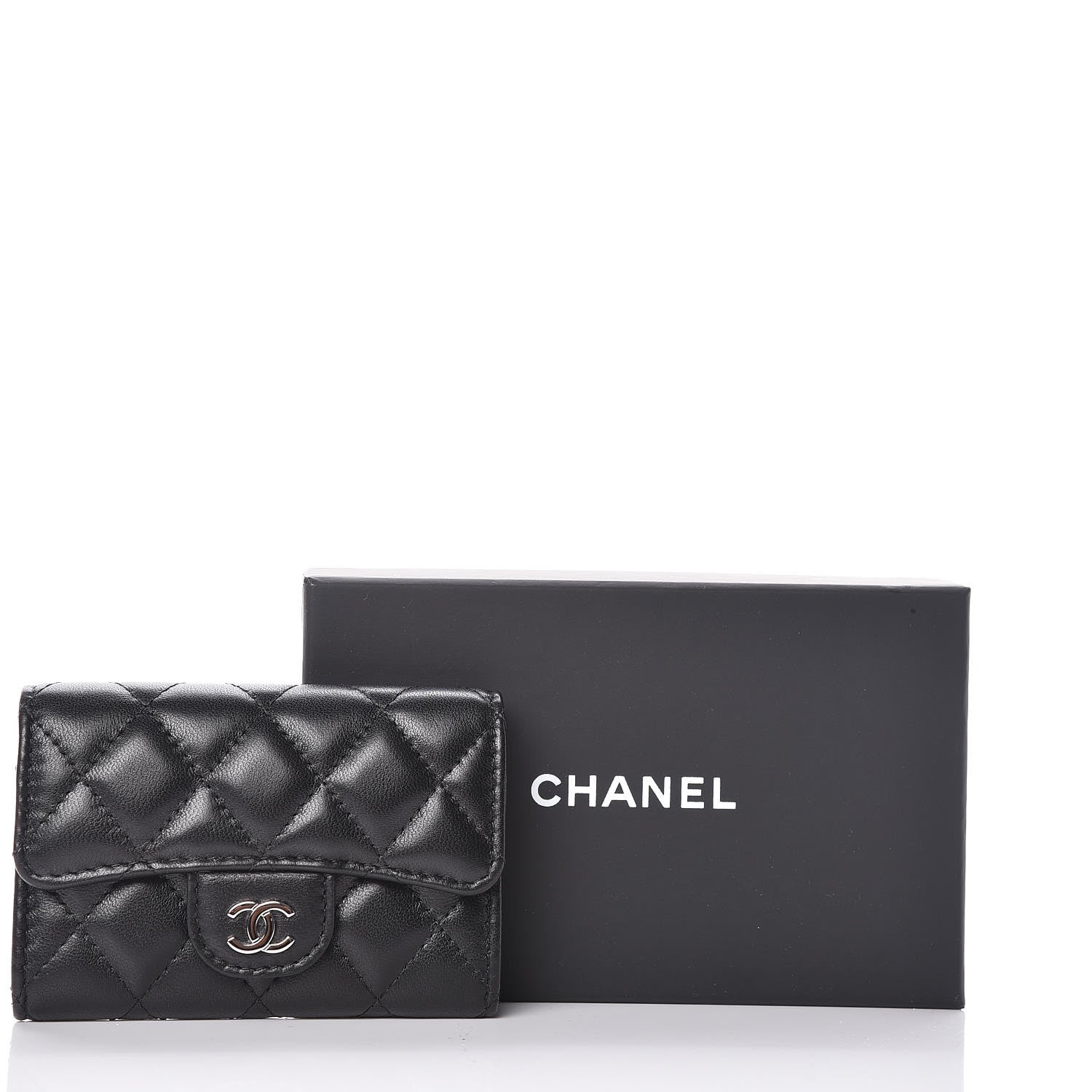 Chanel Lambskin Quilted Flap Card Holder Black 9 of 9