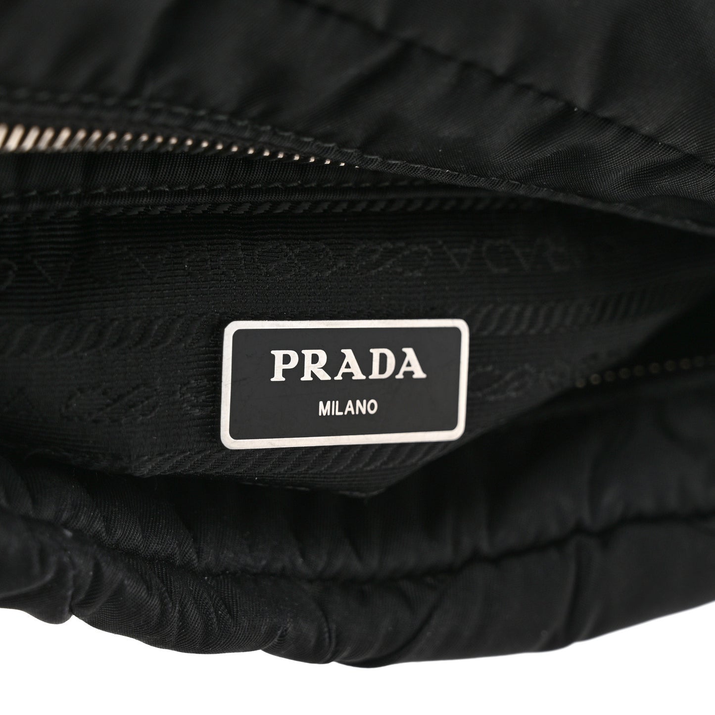 Re-Nylon Quilted Padded Flap Shoulder Bag Black