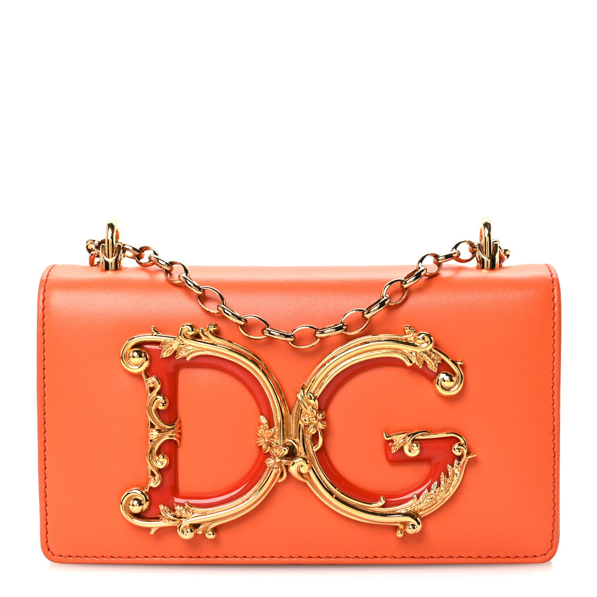 Dolce & Gabbana Nappa DG Girls Shoulder Bag Orange 1 of 9