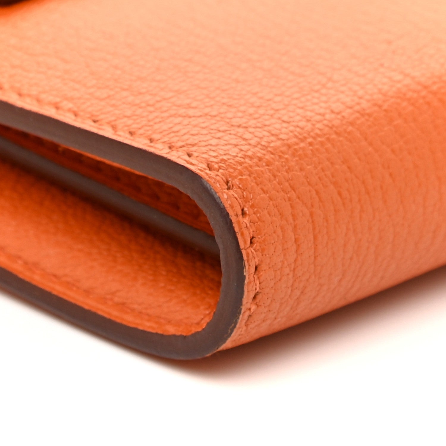 Hermes Chevre Mysore Kelly Longue Wallet Orange 10 of 16