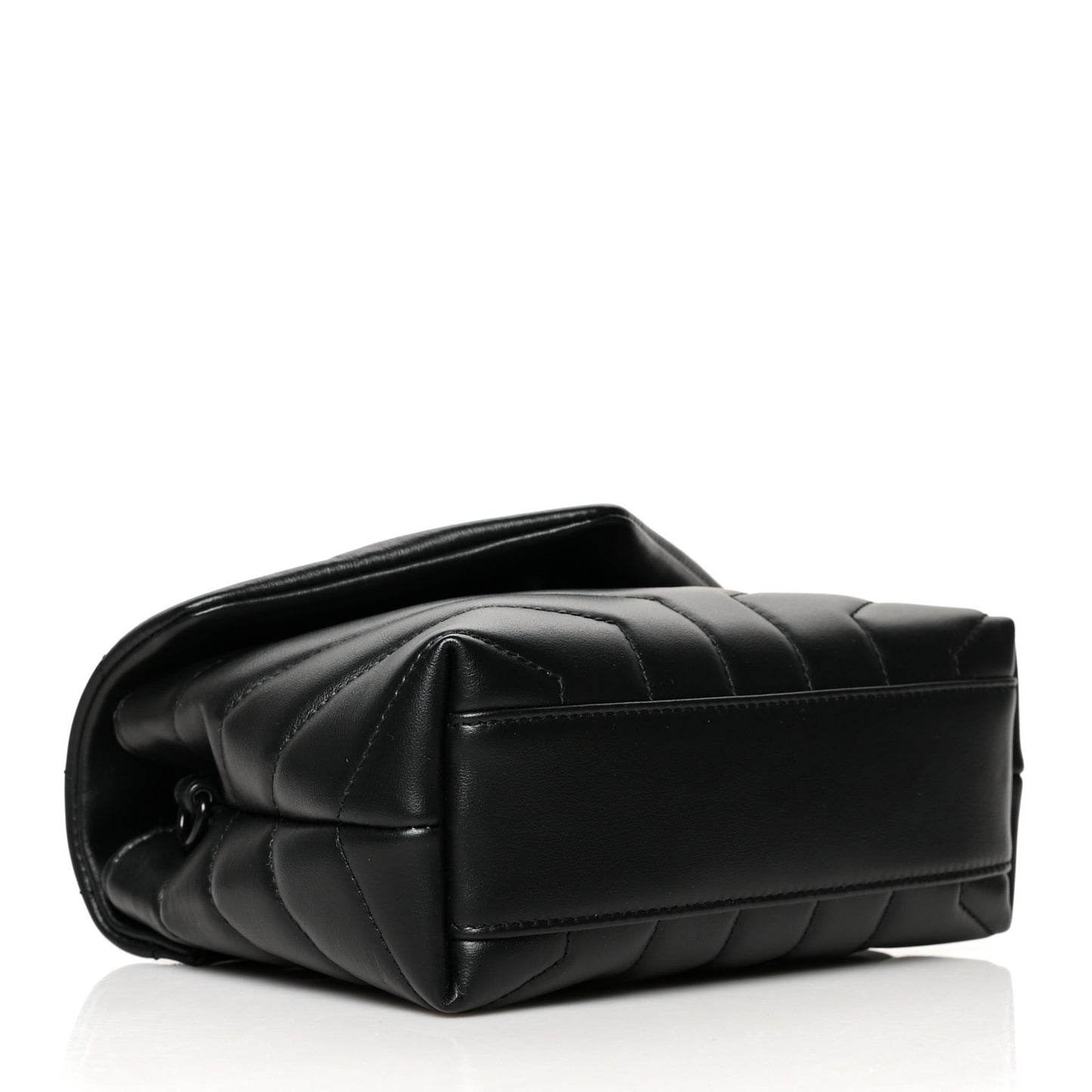Calfskin Y Quilted Monogram Toy Loulou Crossbody Bag Black
