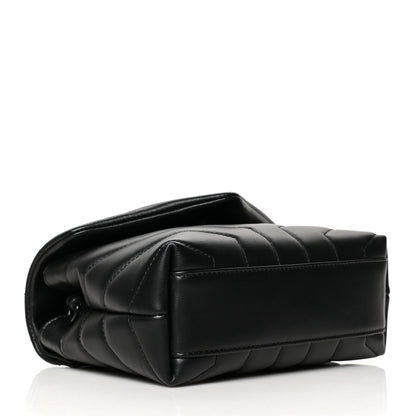 Saint Laurent Calfskin Y Quilted Monogram Toy Loulou Crossbody Bag Black 4 of 12