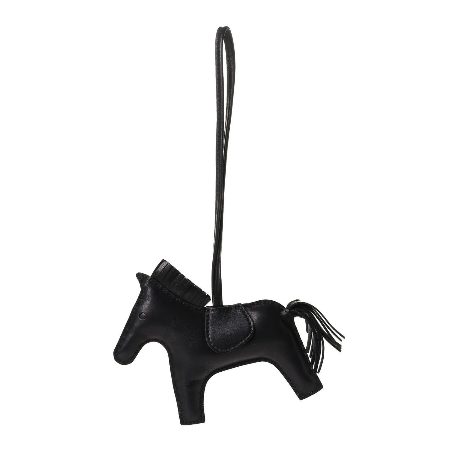 Milo Lambskin Grigri Rodeo Horse Bag Charm MM So Black