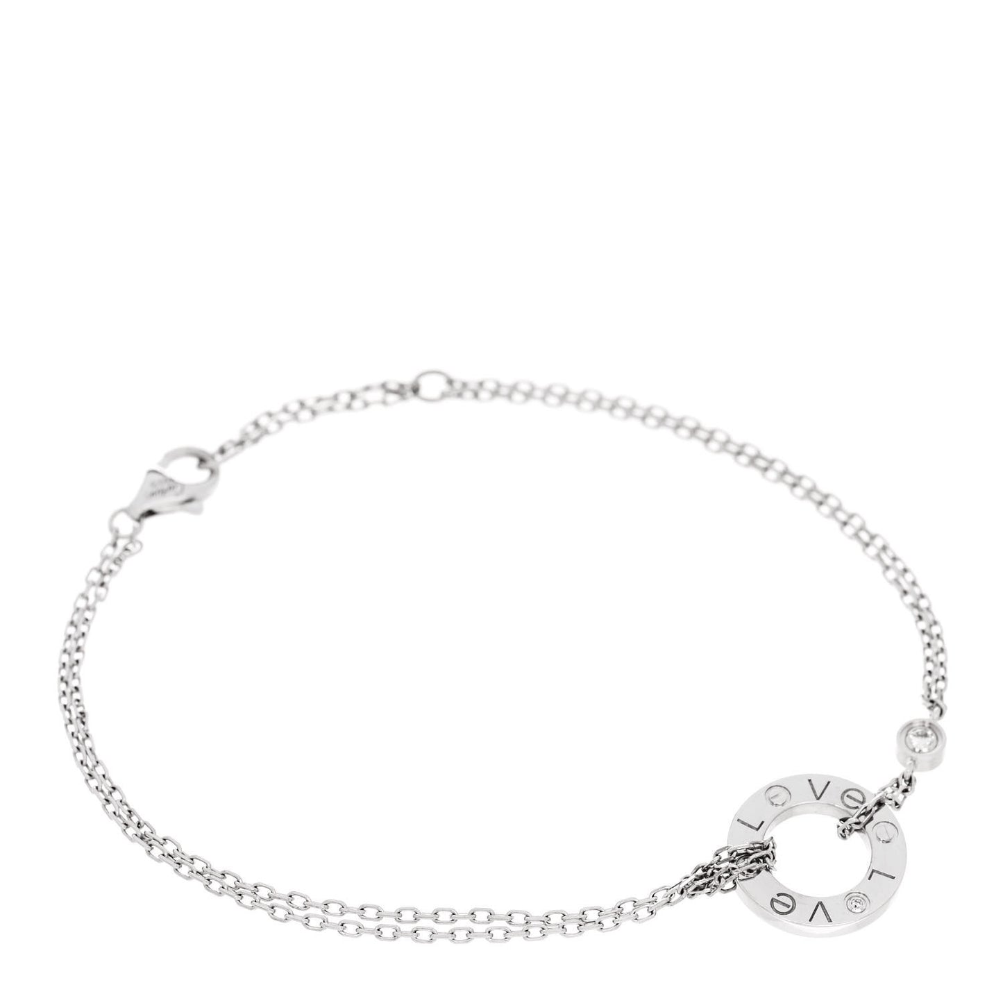 18K White Gold Diamond LOVE Bracelet