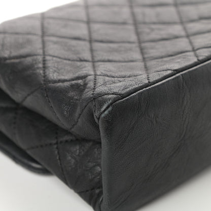 Chanel Crumpled Lambskin Quilted Medium Single Flap Black 12 of 13