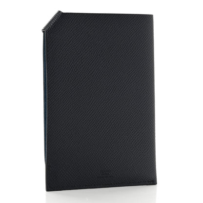 Hermes Epsom Tarmac Dot PM Passport Holder Bleu Indigo Capucine 3 of 7