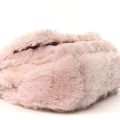 Versace Faux Fur Quilted Virtus V Mini Chain Flap Shoulder Bag English Rose 9 of 10