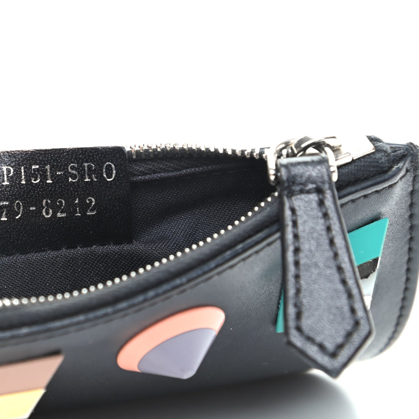 Vitello Liberty Studded Large Key Case Pouch Black Multicolor