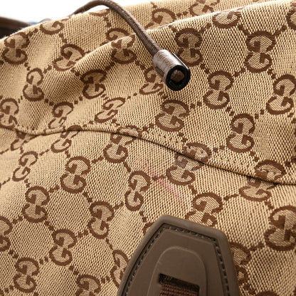 Gucci Monogram Script Logo Large Double Pocket Backpack Beige Ebony Multicolor 12 of 13