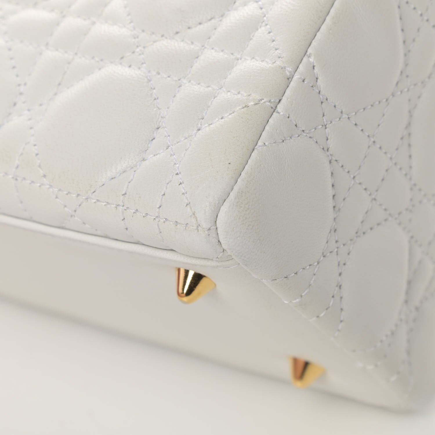Christian Dior Lambskin Cannage Medium Lady Dior White 11 of 17