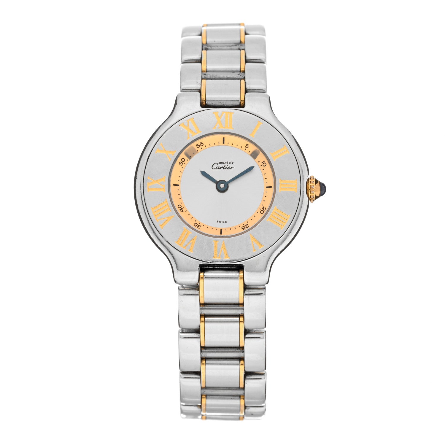 Cartier Stainless Steel 18K Yellow Gold 28mm Must De 21 Quartz Watch 1 of 4