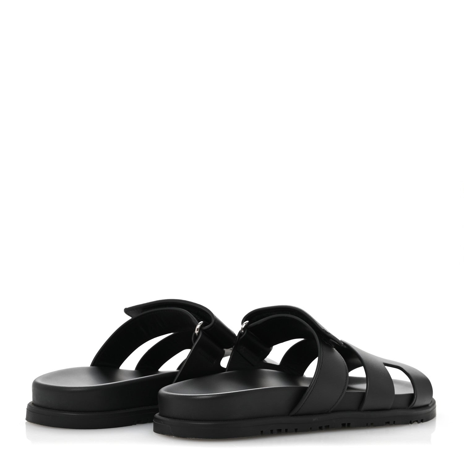 Hermes Calfskin Womens Chypre Sandals 38 Black 5 of 10