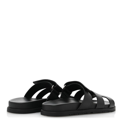 Hermes Calfskin Womens Chypre Sandals 38 Black 5 of 10