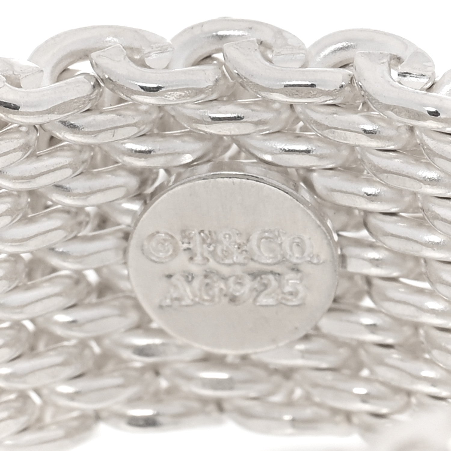 Tiffany Sterling Silver Somerset Mesh Ring 51 5.75 4 of 4