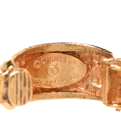 Chanel Logo Hoop Clip On Earrings Gold 4 of 4