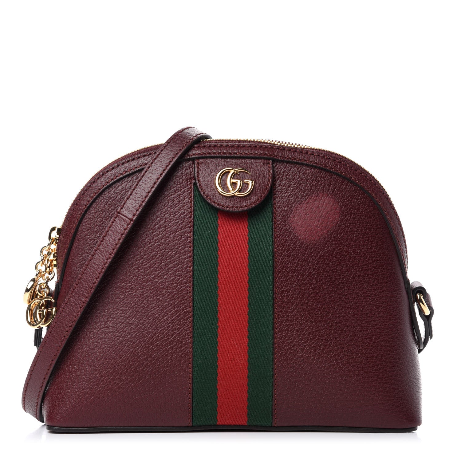 Gucci Textured Calfskin Web Small Ophidia Dome Shoulder Bag Vintage Bordeaux 1 of 11