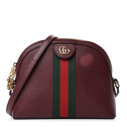 Gucci Textured Calfskin Web Small Ophidia Dome Shoulder Bag Vintage Bordeaux 1 of 11