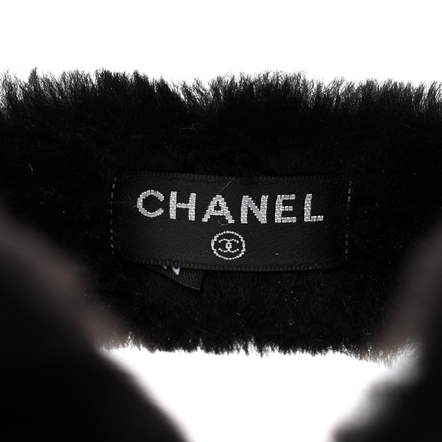 Chanel Shearling CC Ear Muffs Black White 6 of 6