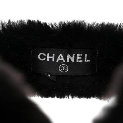Chanel Shearling CC Ear Muffs Black White 6 of 6