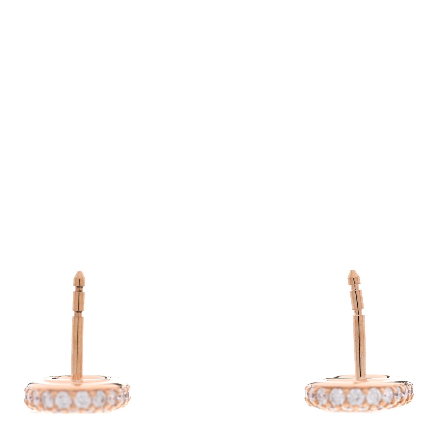 Hermes 18K Rose Gold Diamond New Farandole Earrings 3 of 5