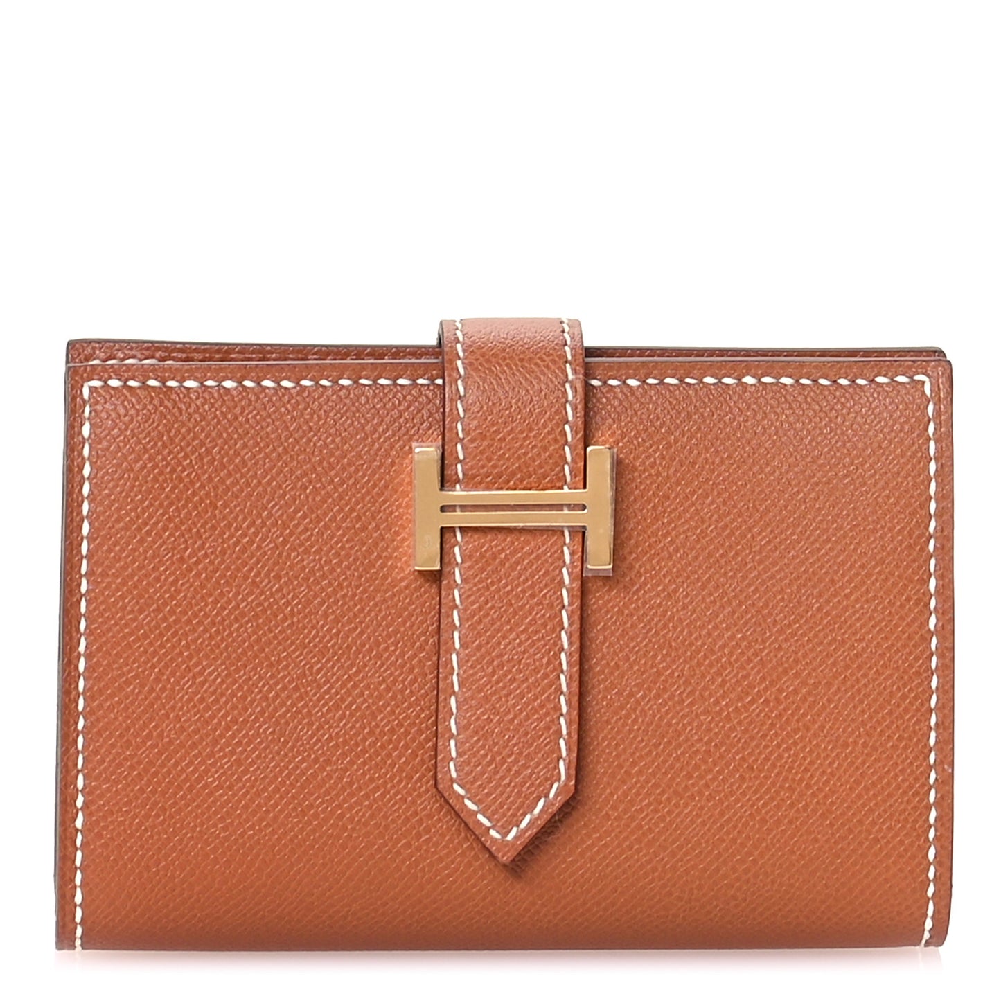Madame Calfskin Mini Bearn Wallet Gold
