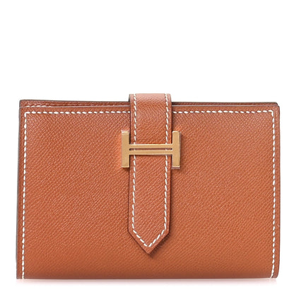 Hermes Madame Calfskin Mini Bearn Wallet Gold 1 of 8