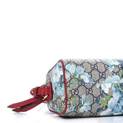 Gucci GG Supreme Monogram Blooms Mini Boston Navy Blue Hibiscus 7 of 8