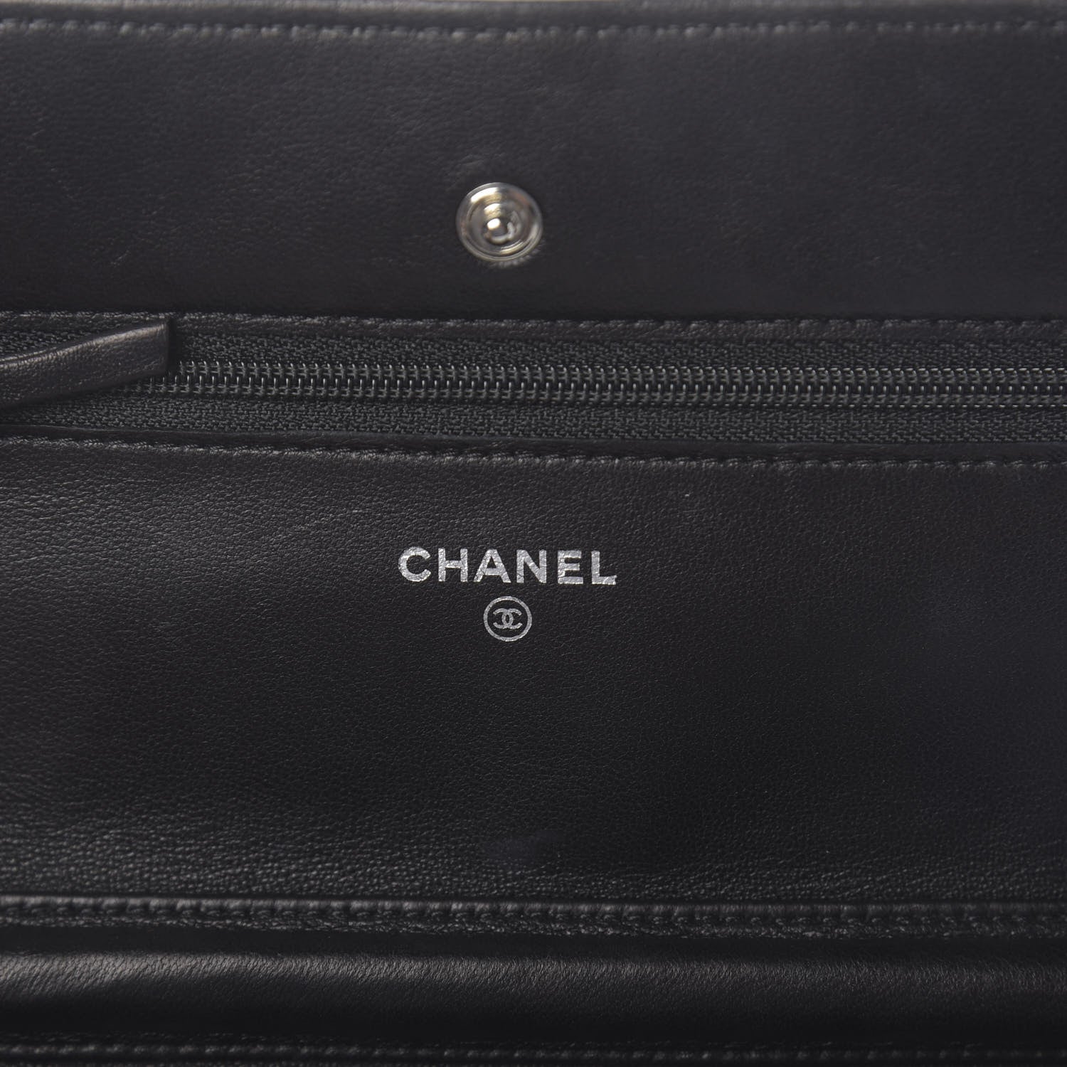 Chanel Patent Quilted Wallet On Chain WOC Navy Blue 6 of 11