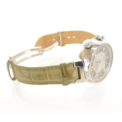 Louis Vuitton Stainless Steel Alligator 41mm Tambour Reveil GMT Automatic Watch 7 of 8