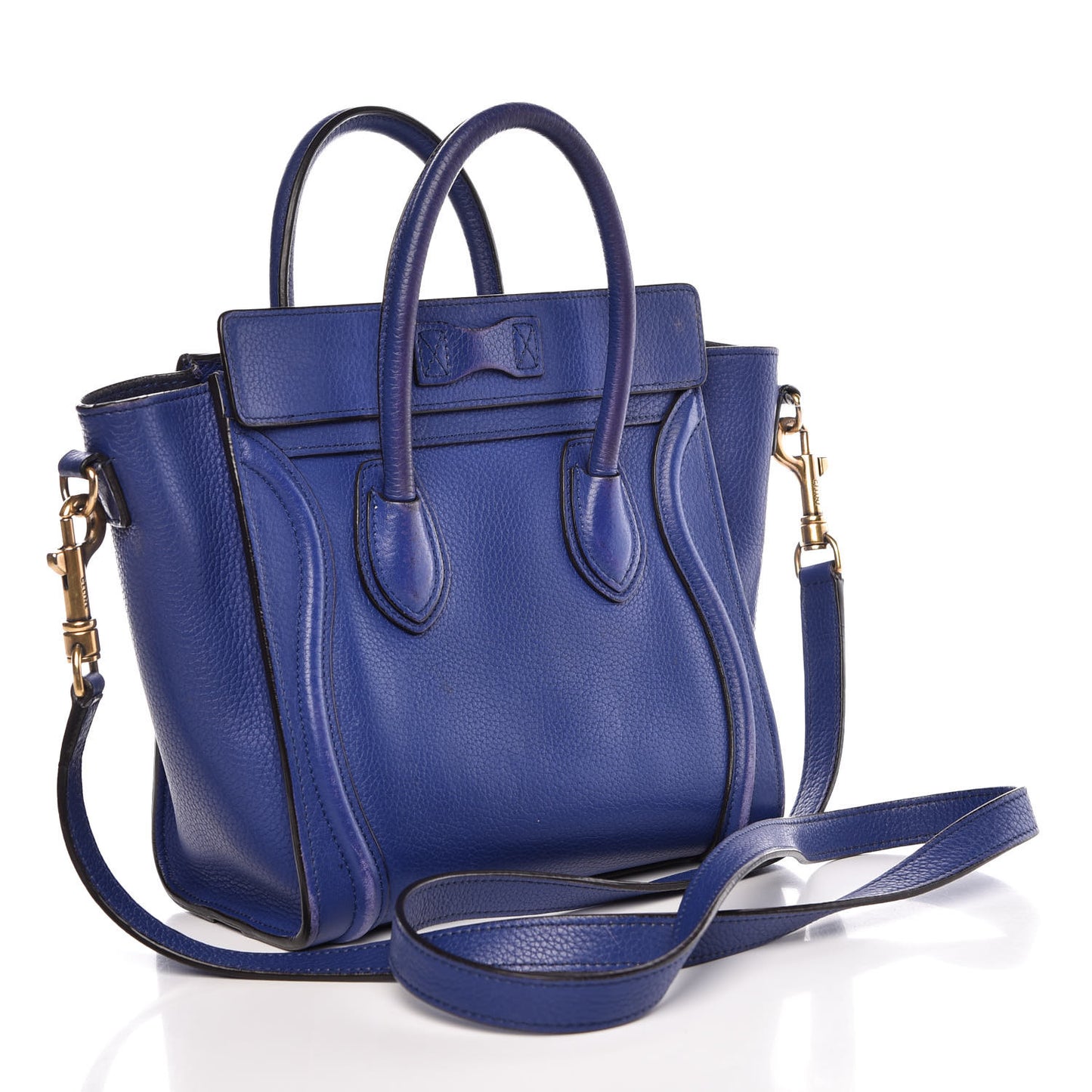 Drummed Calfskin Nano Luggage Indigo