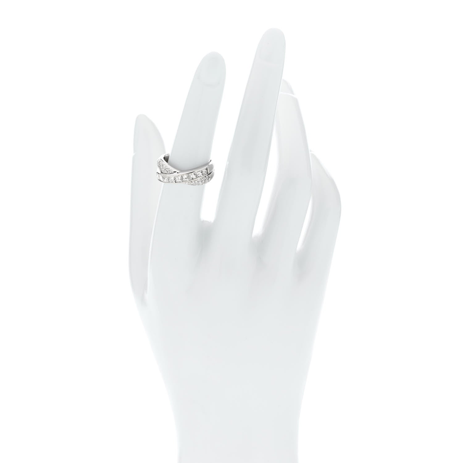 Parker & West by FASHIONPHILE Platinum Diamond 1.20ctw Crossover Band Ring  52 6 2 of 9