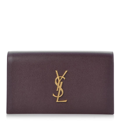 Saint Laurent Grain De Poudre Classic Kate Monogram Clutch Amaranto 1 of 6