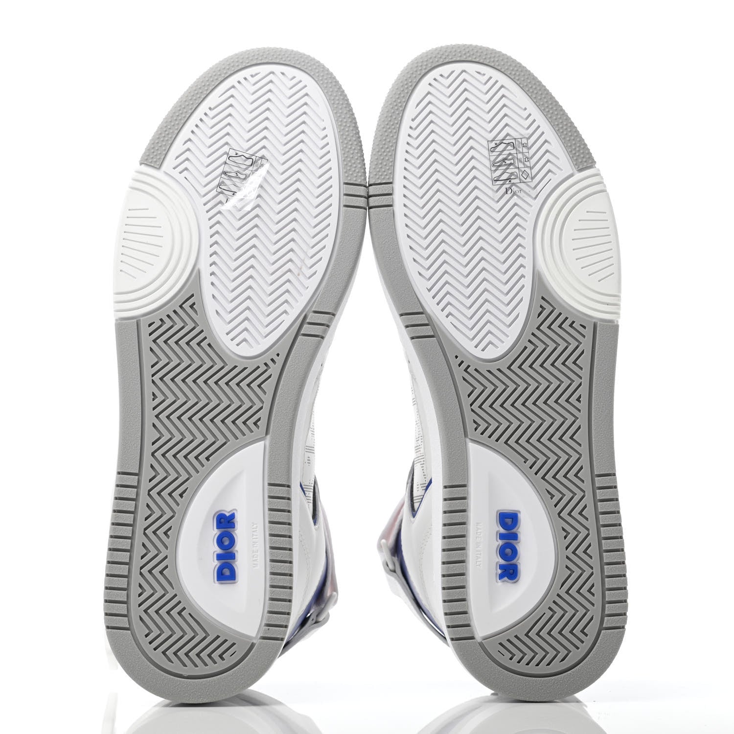 Christian Dior Smooth Calfskin Oblique Galaxy Perforated Mens B27 Mid Top Sneakers 43 White Blue 4 of 6