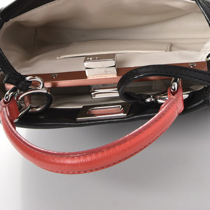 Fendi Nappa Colorblock Mini Peekaboo Iconic Satchel Black White Ecstasy 6 of 9