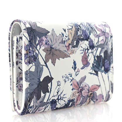 Christian Dior Calfskin Butterfly Printed Caro XS Wallet White Multicolor 3 of 10