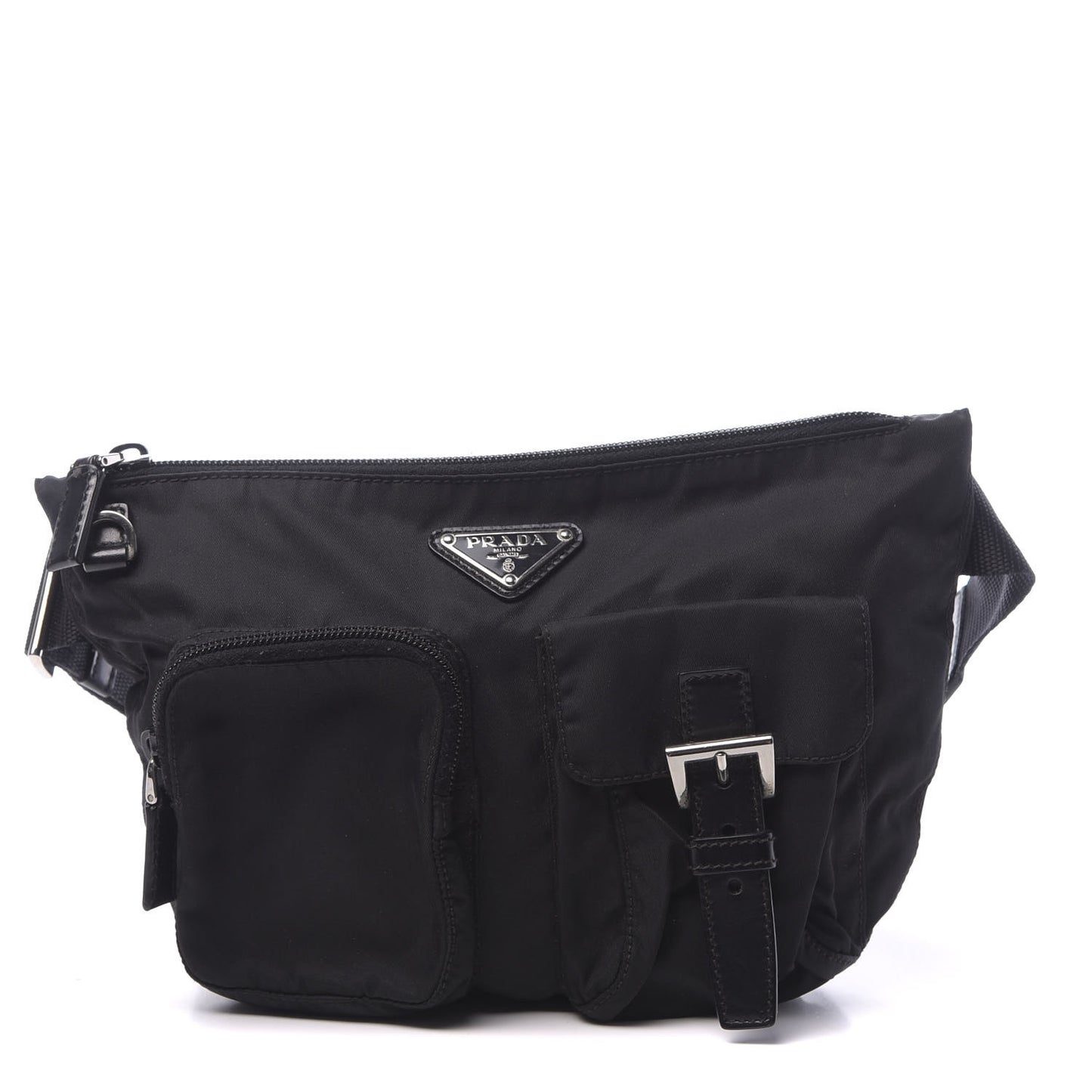 Tessuto Nylon Saffiano Belt Bag Black
