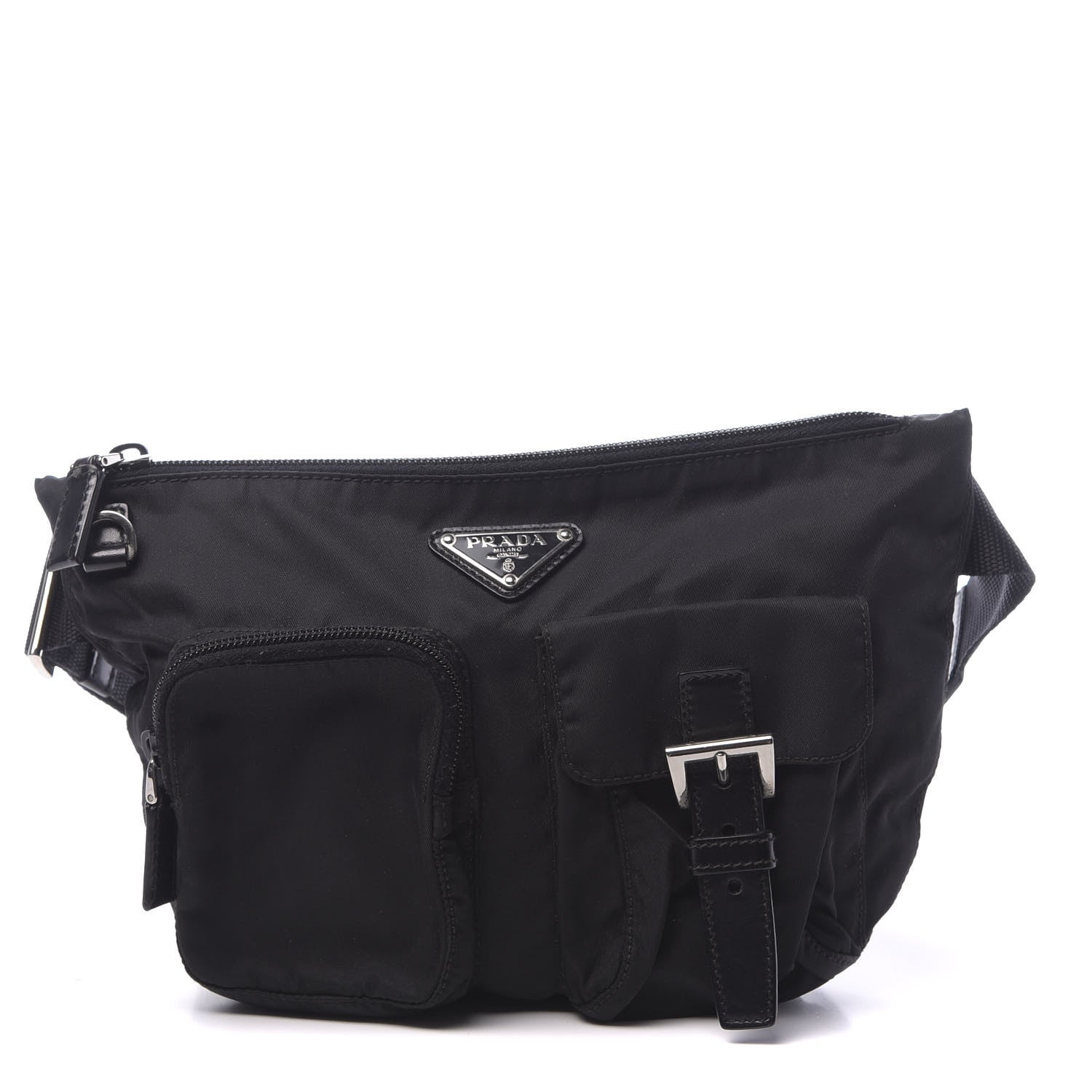 Prada Tessuto Nylon Saffiano Belt Bag Black 1 of 12