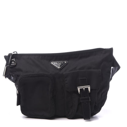 Prada Tessuto Nylon Saffiano Belt Bag Black 1 of 12