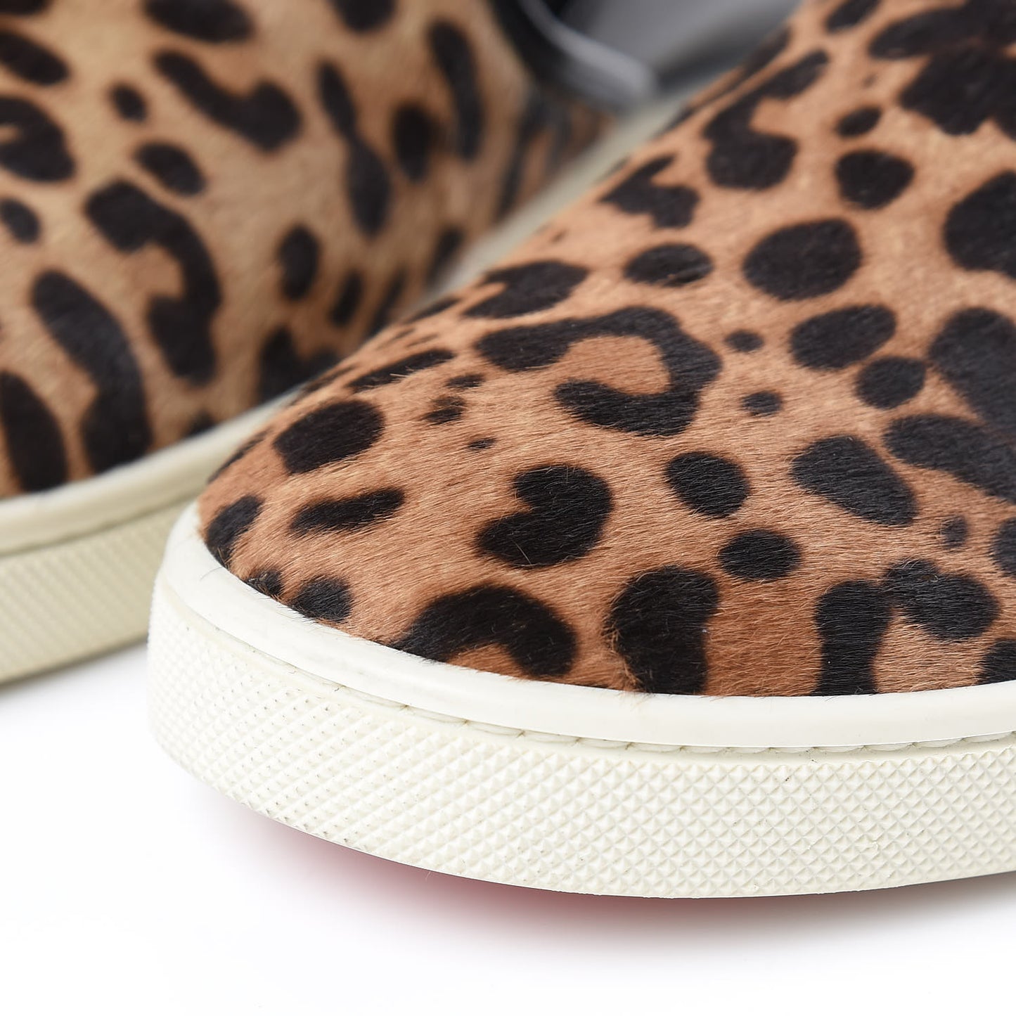 Pony Hair Jaguar Print Womens Master Key Flat Skate Sneakers 36.5 Brown Black