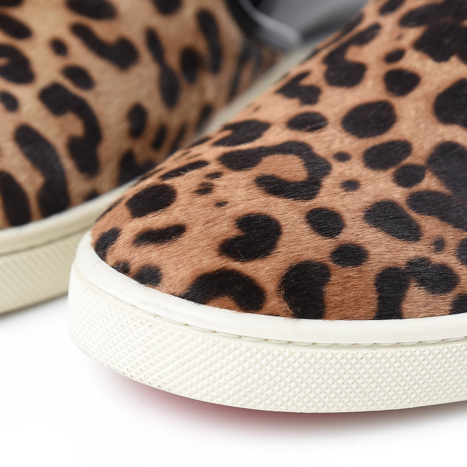 Christian Louboutin Pony Hair Jaguar Print Womens Master Key Flat Skate Sneakers 36.5 Brown Black 10 of 11